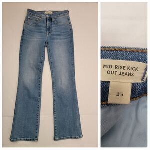Madewell Jeans Womens Sz 25 Mid Rise Kick Out Stretch